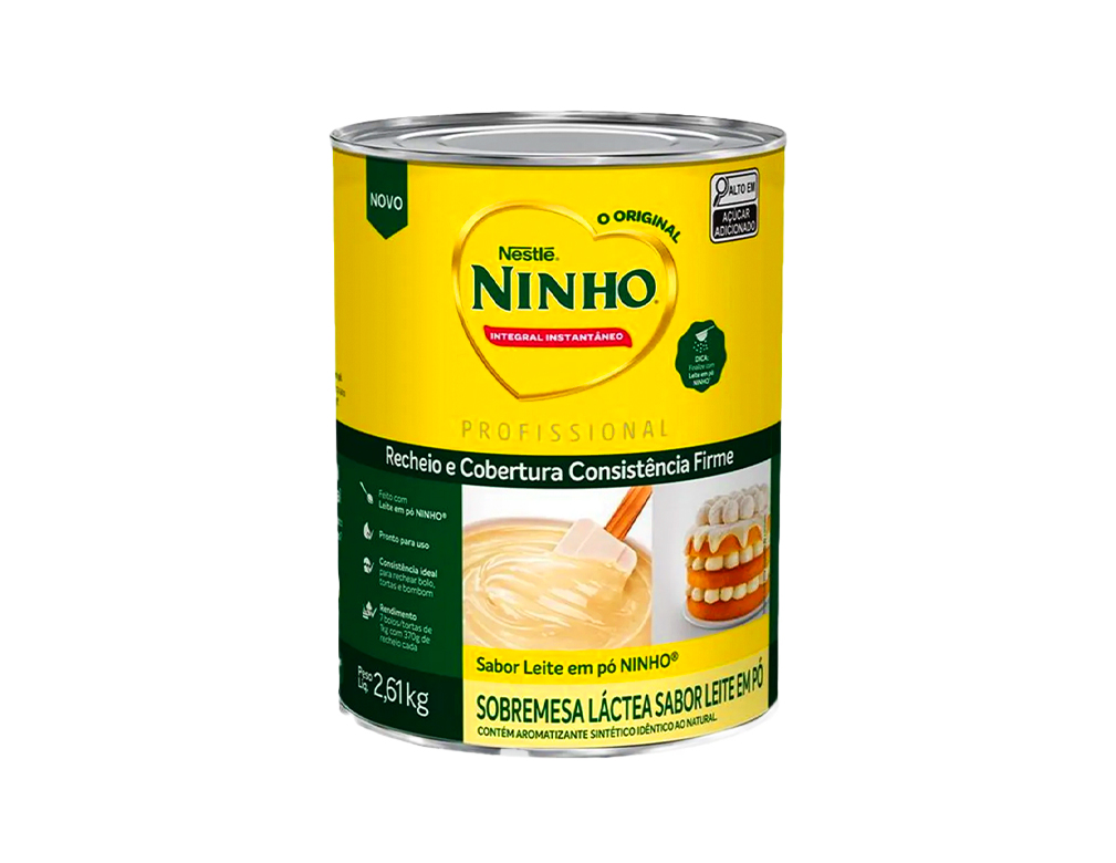 RECHEIO E COBERTURA SABOR LEITE EM PÓ NINHO NESTLÉ 2,61 KG (CX 6 LT)